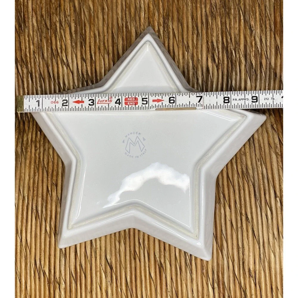 Mancer of Italy Set Of Four White Star Plates